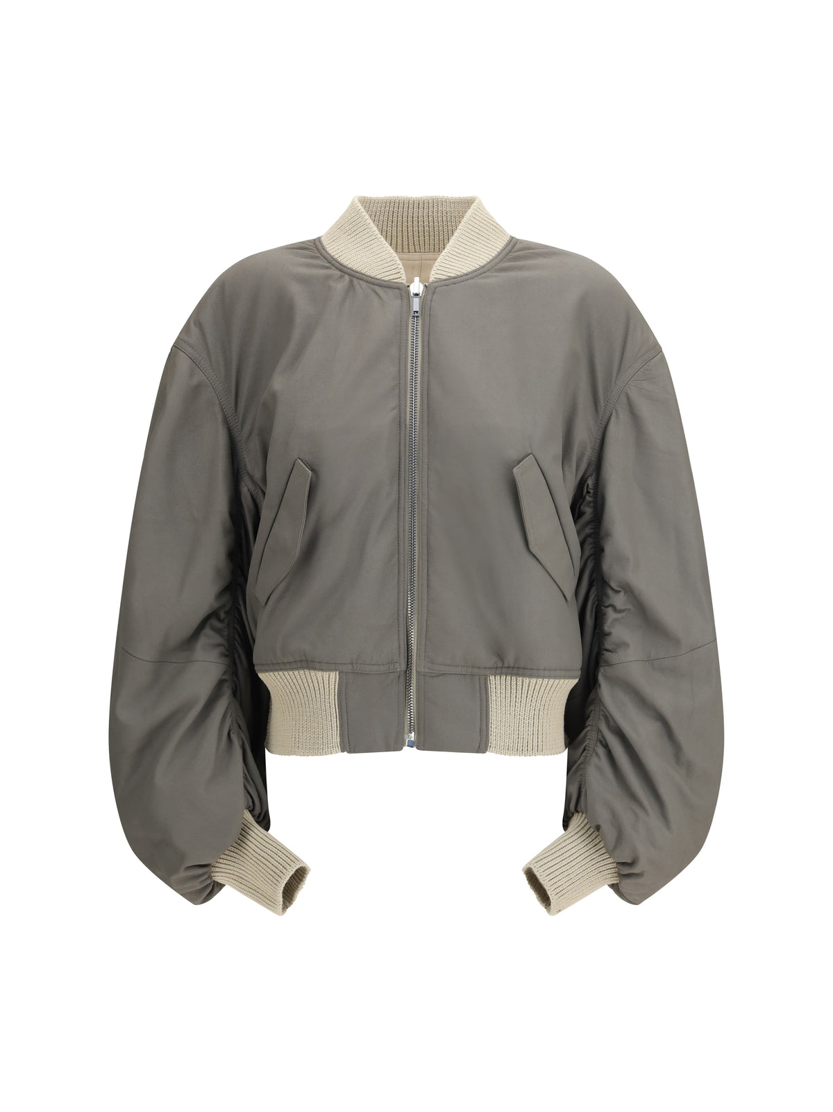Rick Owens Secchia Flight Bomber in lamb leather - Sand/Euca