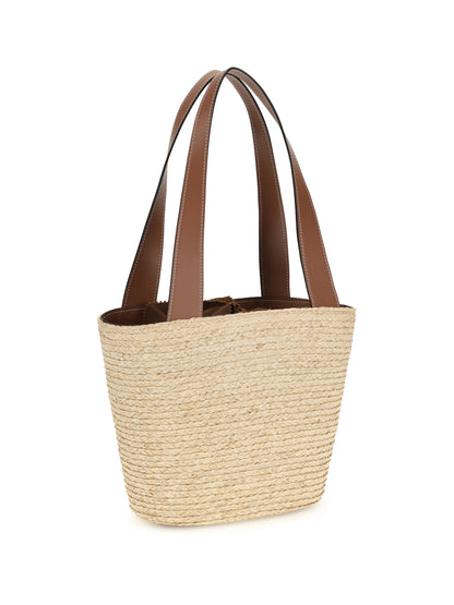 ROGER VIVIER Mini Viv’ Skate raffia Bucket Bag