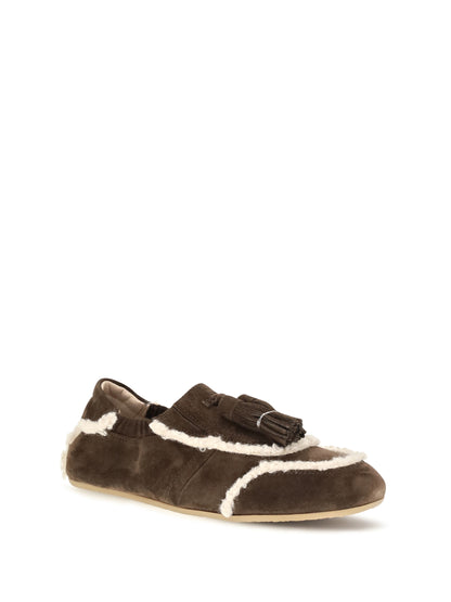 Fratelli Rossetti Suede slip-on Loafers with tassel - Cacao