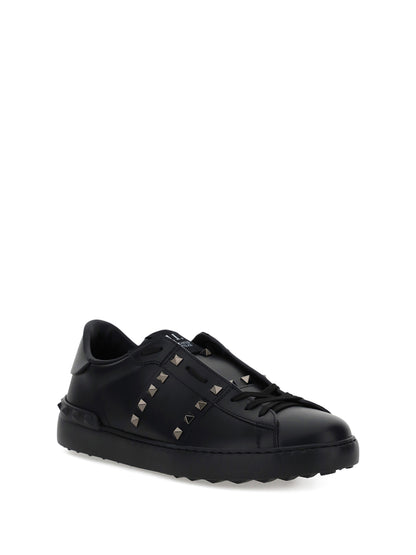 Valentino Garavani Rockstud Untitled calf leather Sneakers - Black/Black