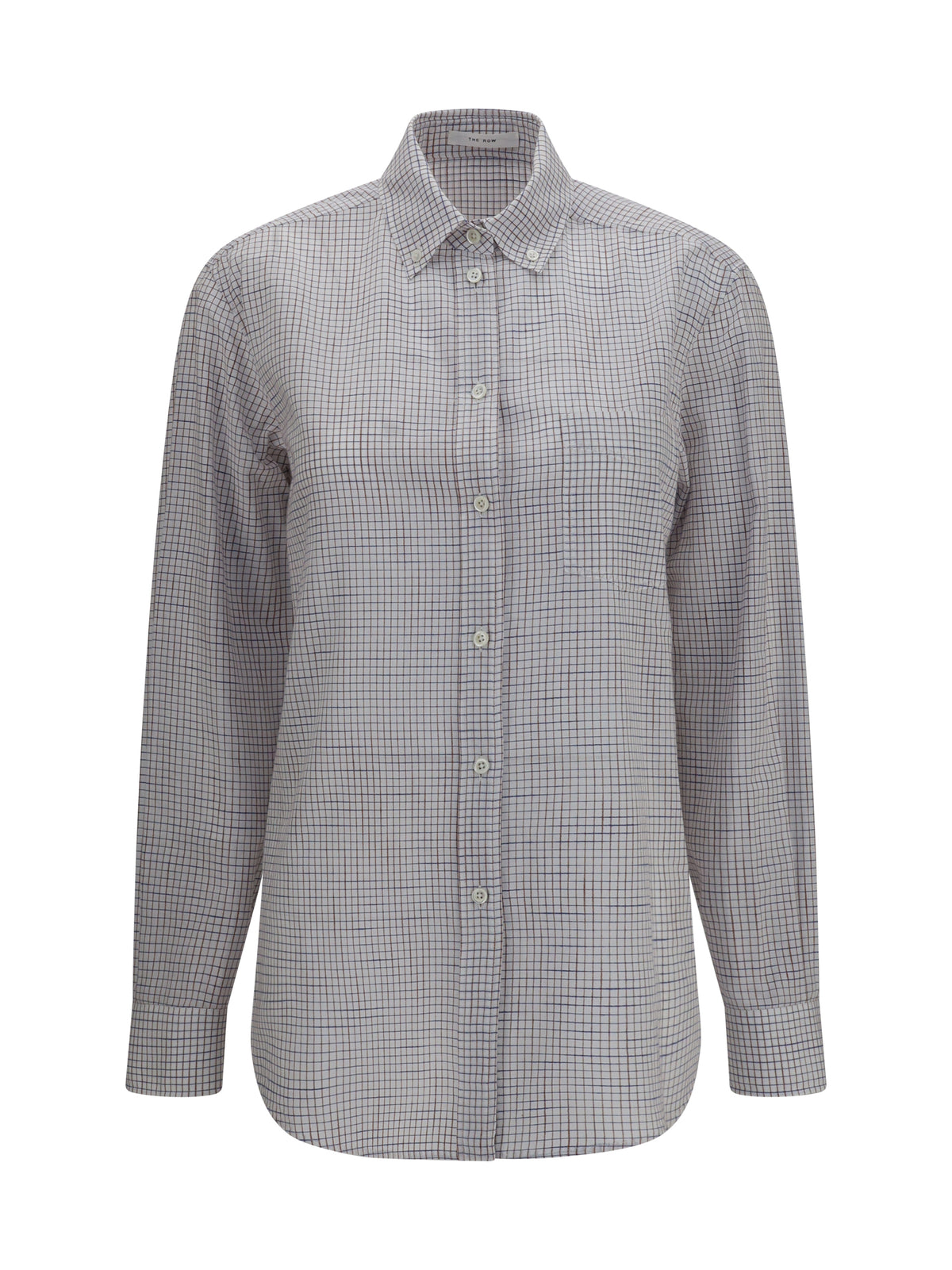 The Row Dalan Shirt - White W/ Blue&Red