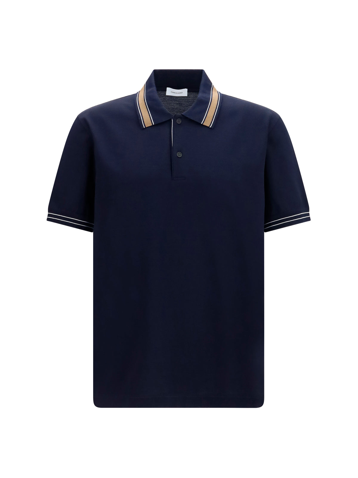 Ferragamo Cotton piqué Polo Shirt - Beige Patterned Medium