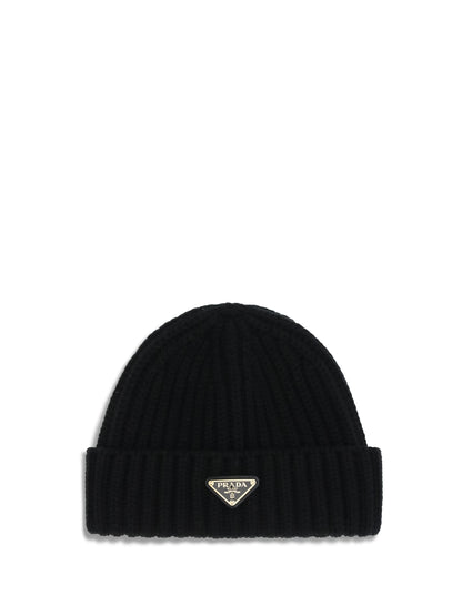 Prada Virgin wool Beanie Hat - Black