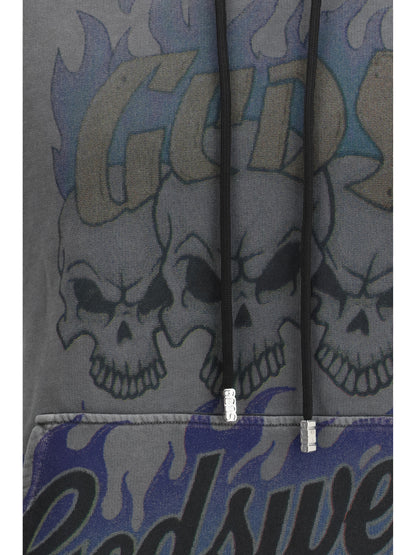 GCDS Hoodie with graphic print - Anthracite/Lilac