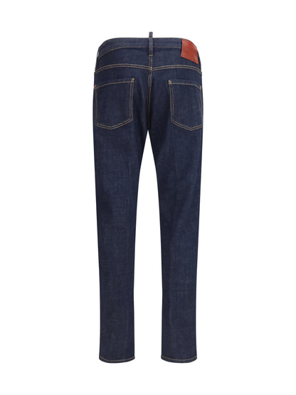 Dsquared2 Long stretch cotton Jeans - Navy Blue