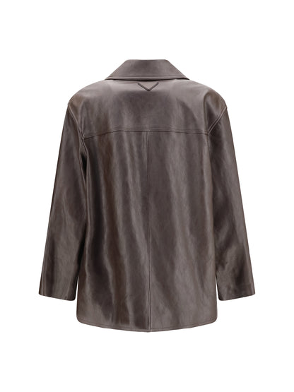Prada Leather Caban Jacket - Caffe'