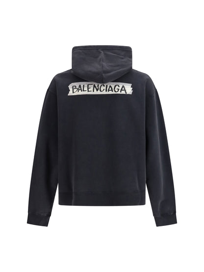 BALENCIAGA Masking Tape oversized zip-up Hoodie