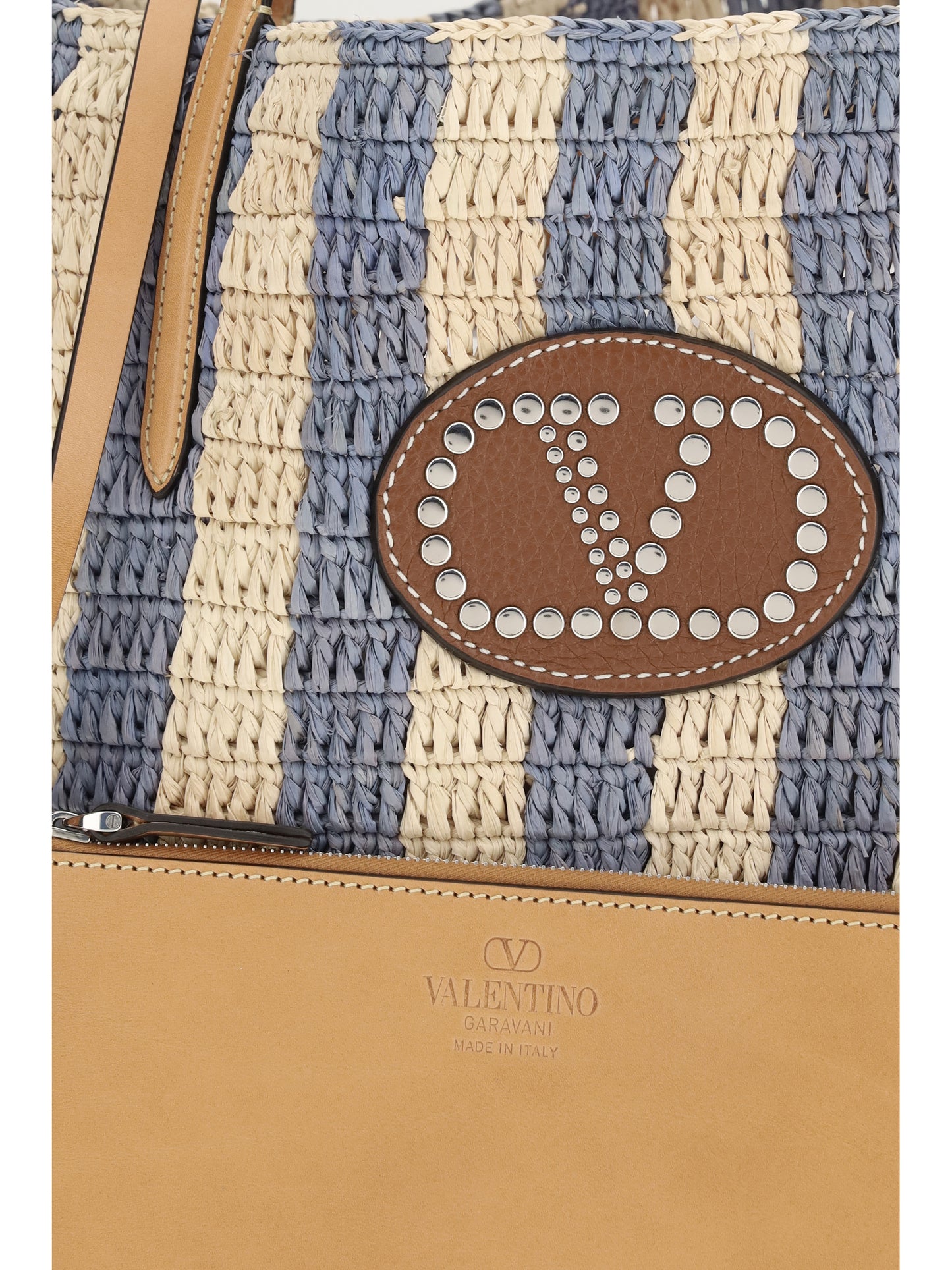 VALENTINO GARAVANI Striped raffia Bucket Bag