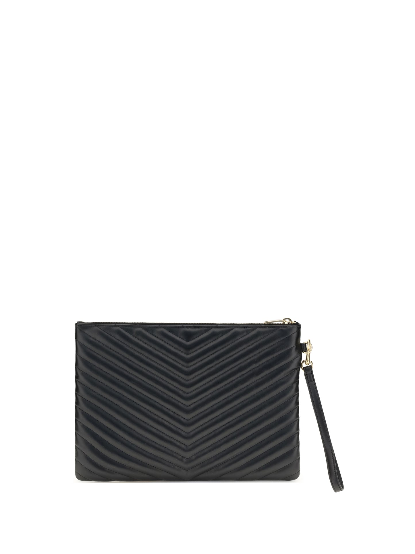 SAINT LAURENT Matelassé leather Pouch