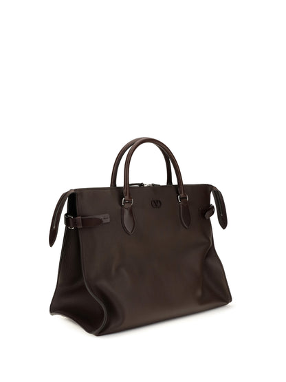 Valentino Garavani Large Antibes Top Handle Bag - Brown Dark/Oak Brown