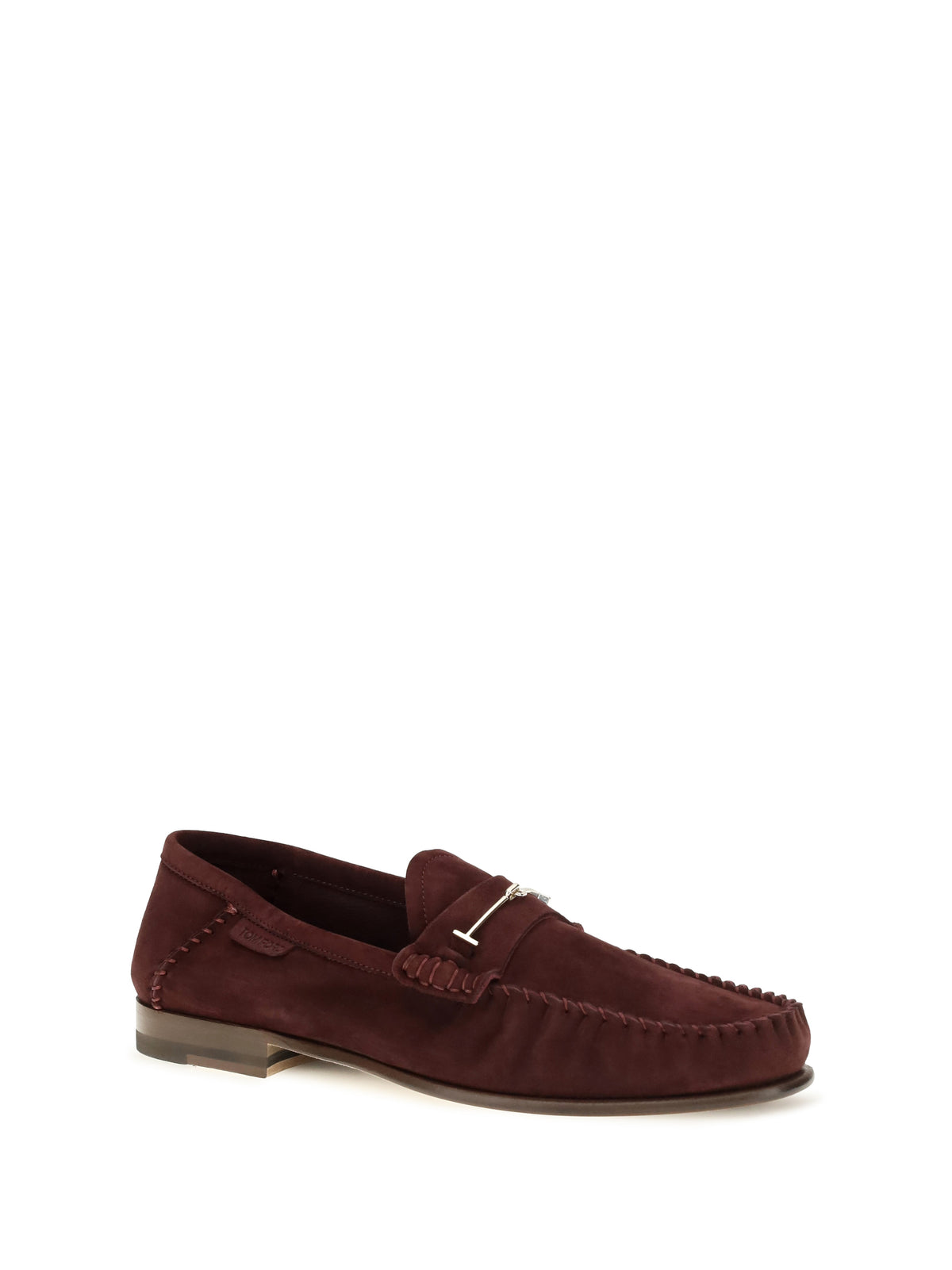 Tom Ford Suede leather T-strap Loafers - Lost Cherry