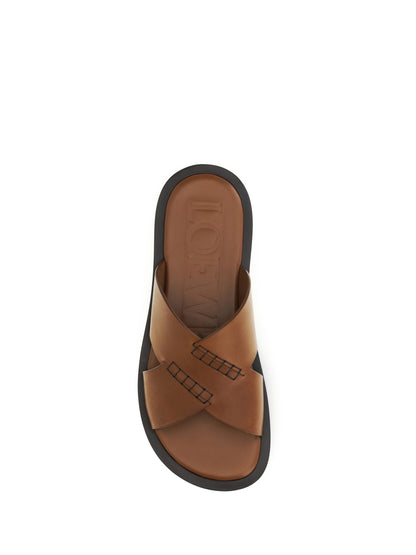 LOEWE Flex cross leather Slide Sandals