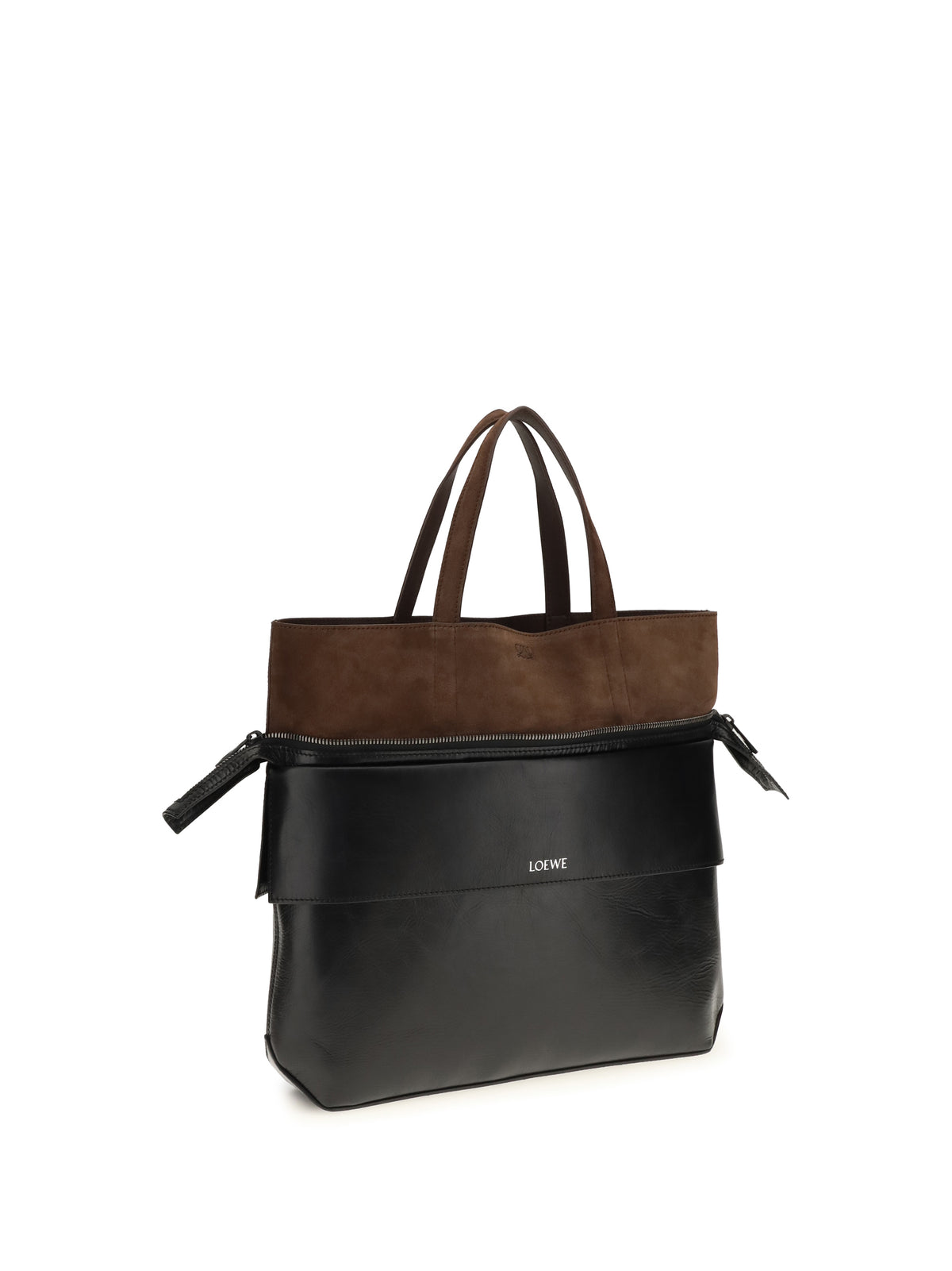 Loewe Small Switch Tote Bag in calfskin - Black/Espresso