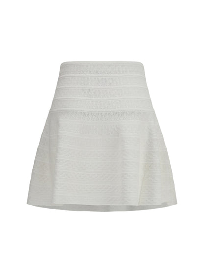 SELF-PORTRAIT Pointelle knit mini Skirt