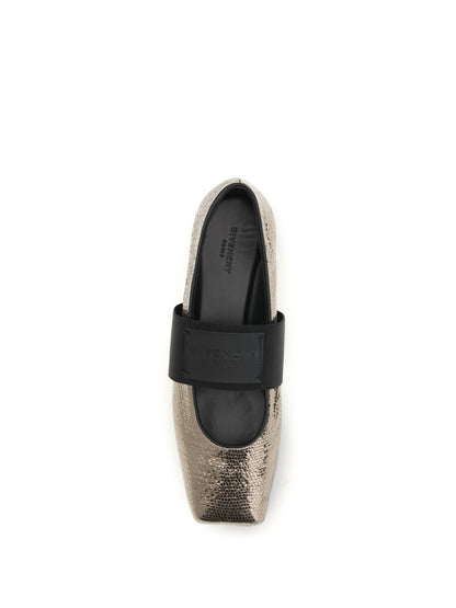 GIVENCHY Sliced Square Ballerinas in textured leather