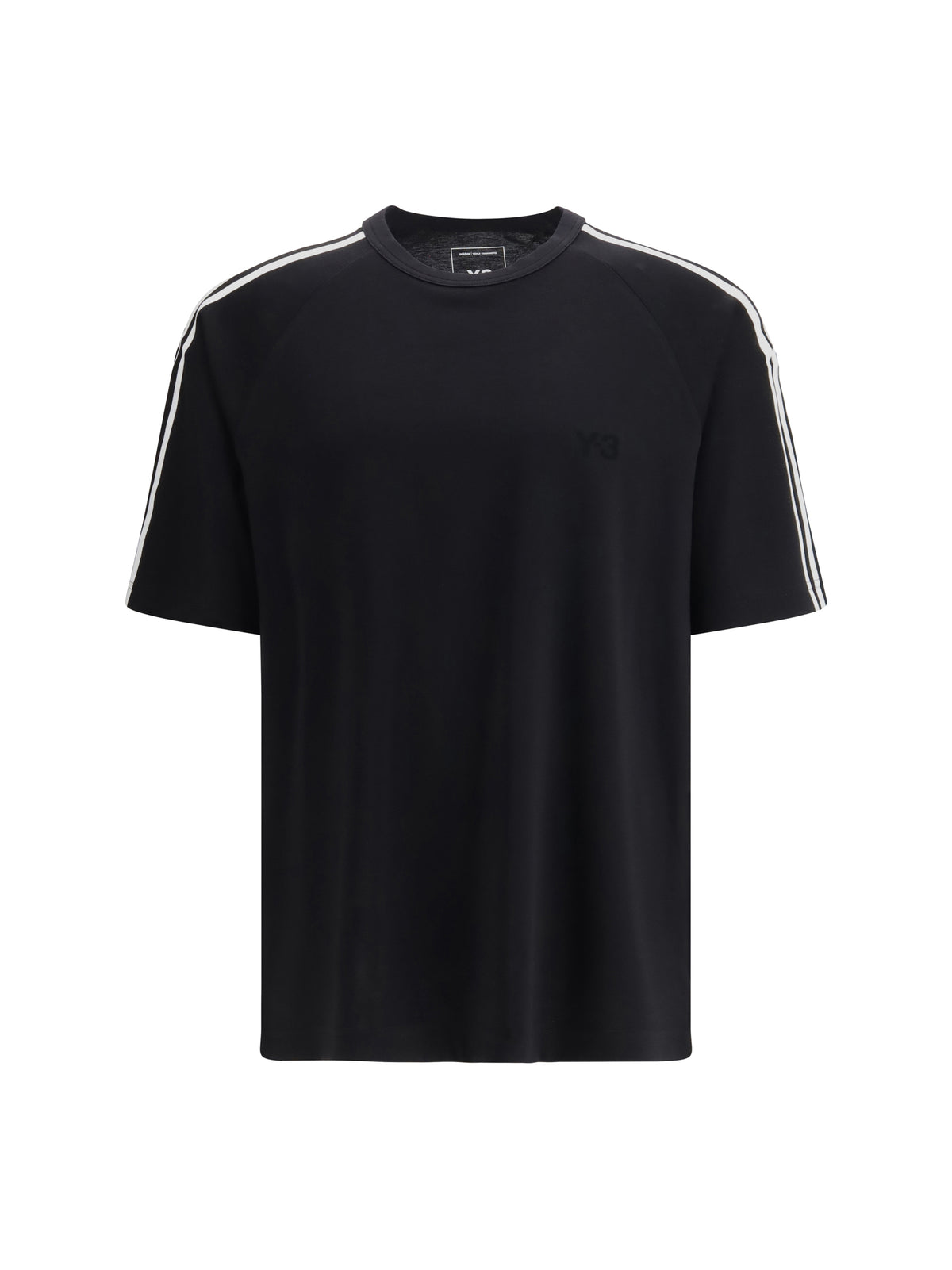 Y-3 Short-sleeve T-shirt with 3 Stripes - Black