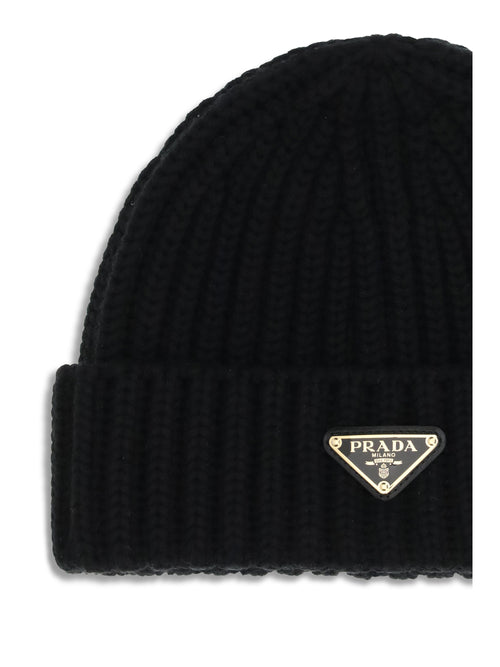 Prada Virgin wool Beanie Hat - Black