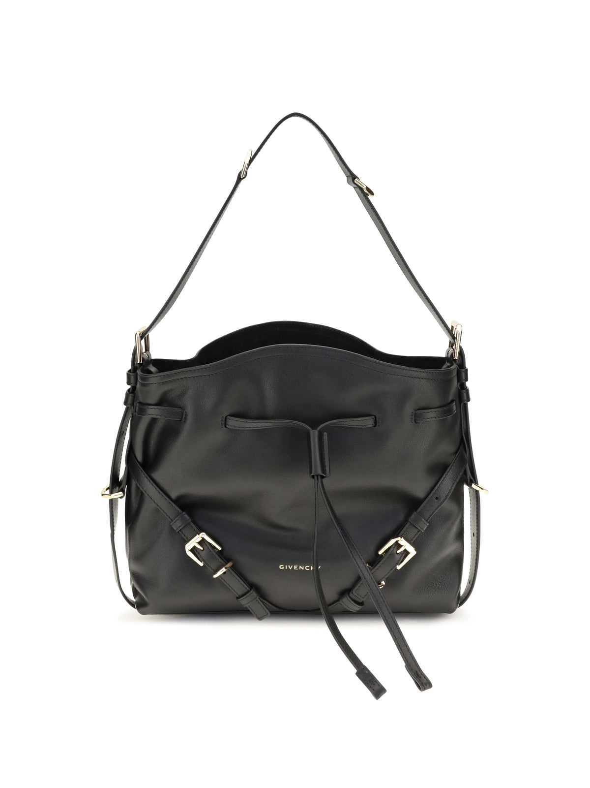 Givenchy Small Voyou Bucket Handbag in glossy leather - Black