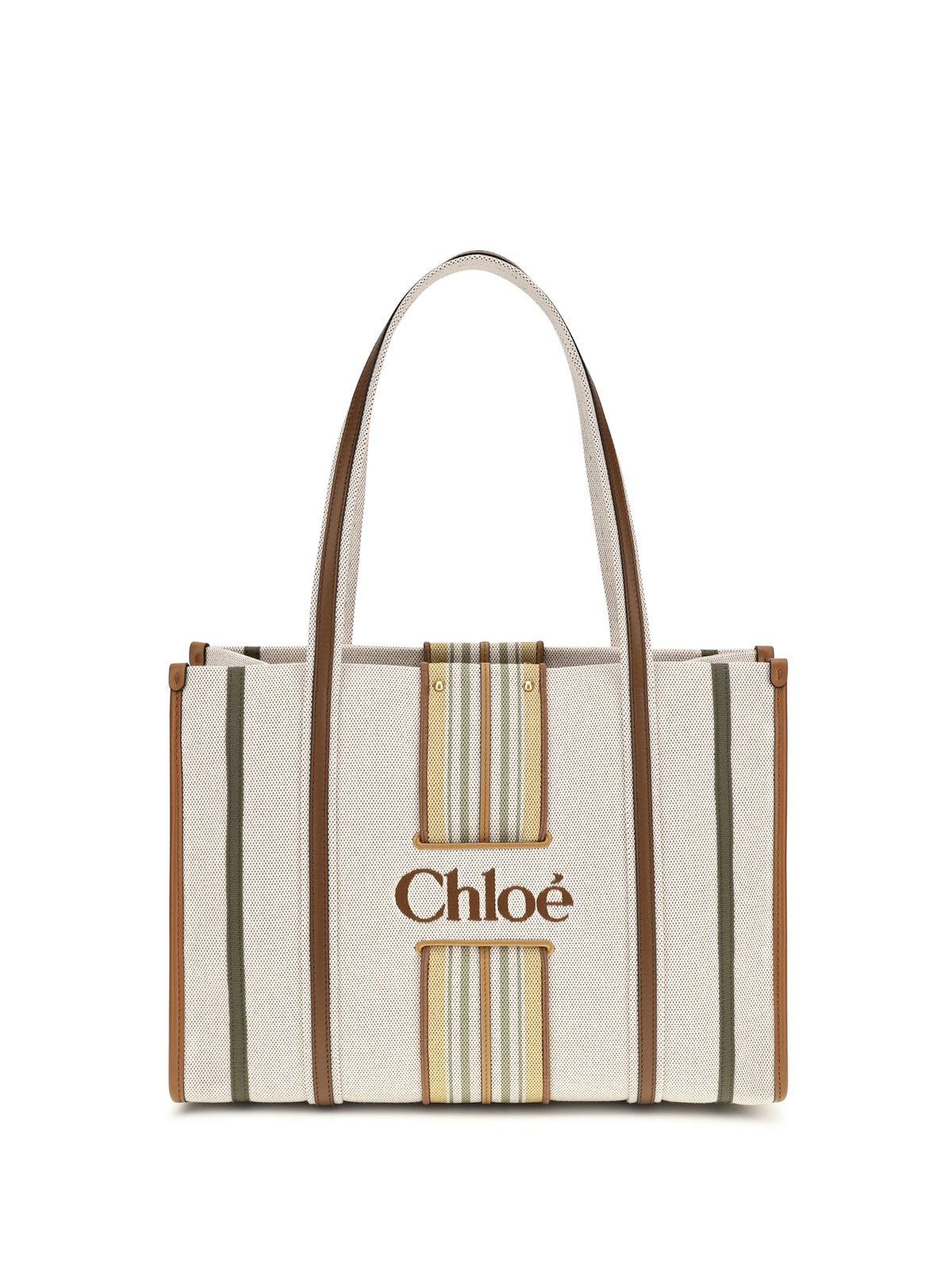 Chloé Woody Loop canvas Tote Bag - Pure Brown