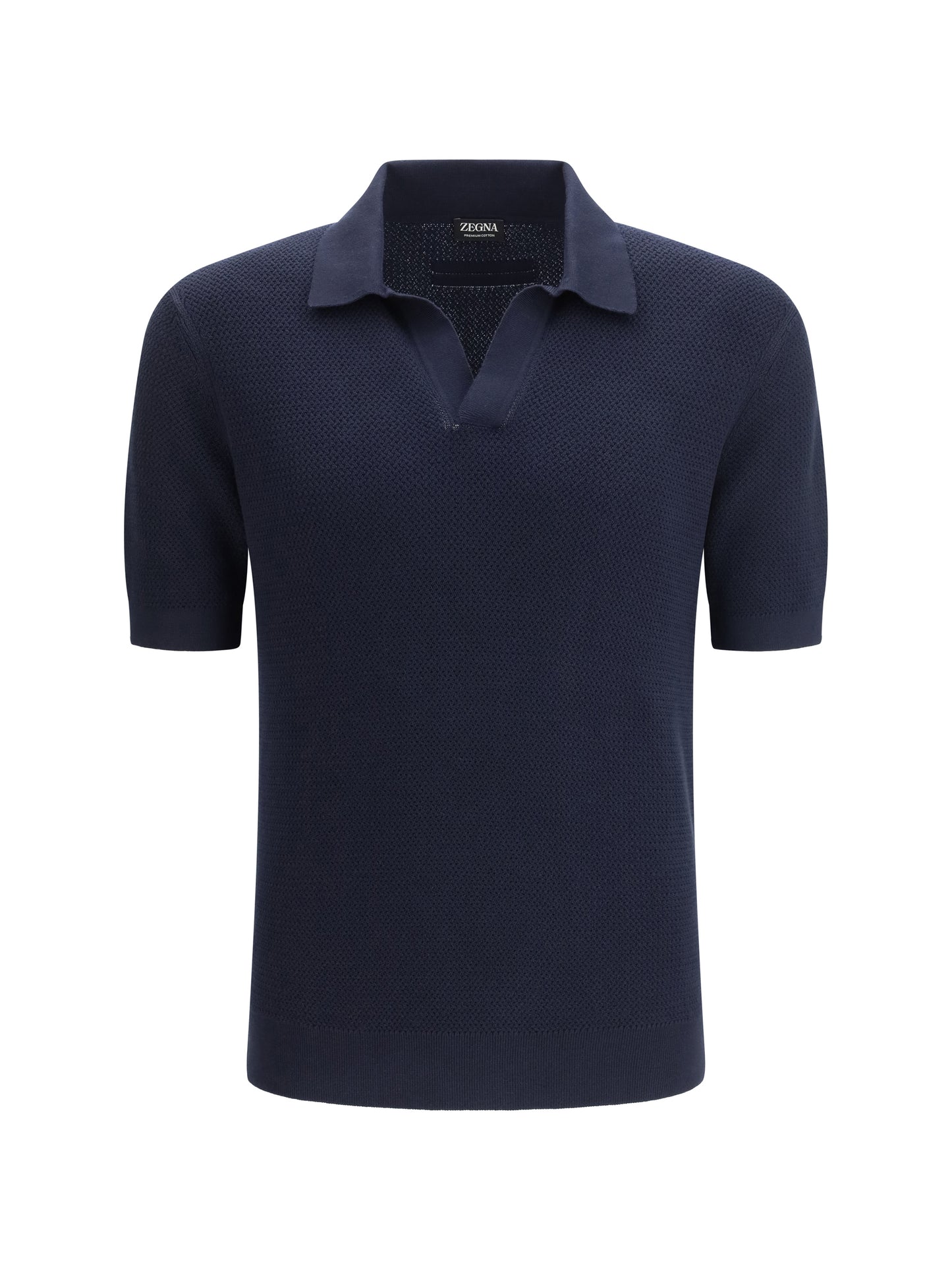 ZEGNA Premium Cotton Polo with open collar