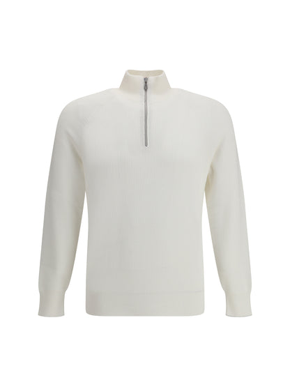 BRUNELLO CUCINELLI Cotton Sweater with a high neckline