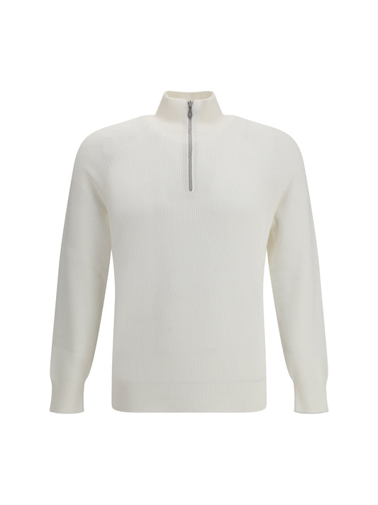 BRUNELLO CUCINELLI Cotton Sweater with a high neckline