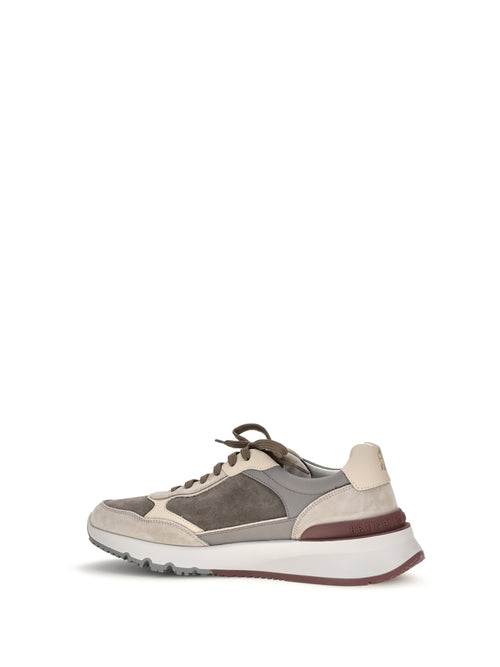 Brunello Cucinelli Leather Sneakers - Antracite+Piombo+Stone+Alpaca