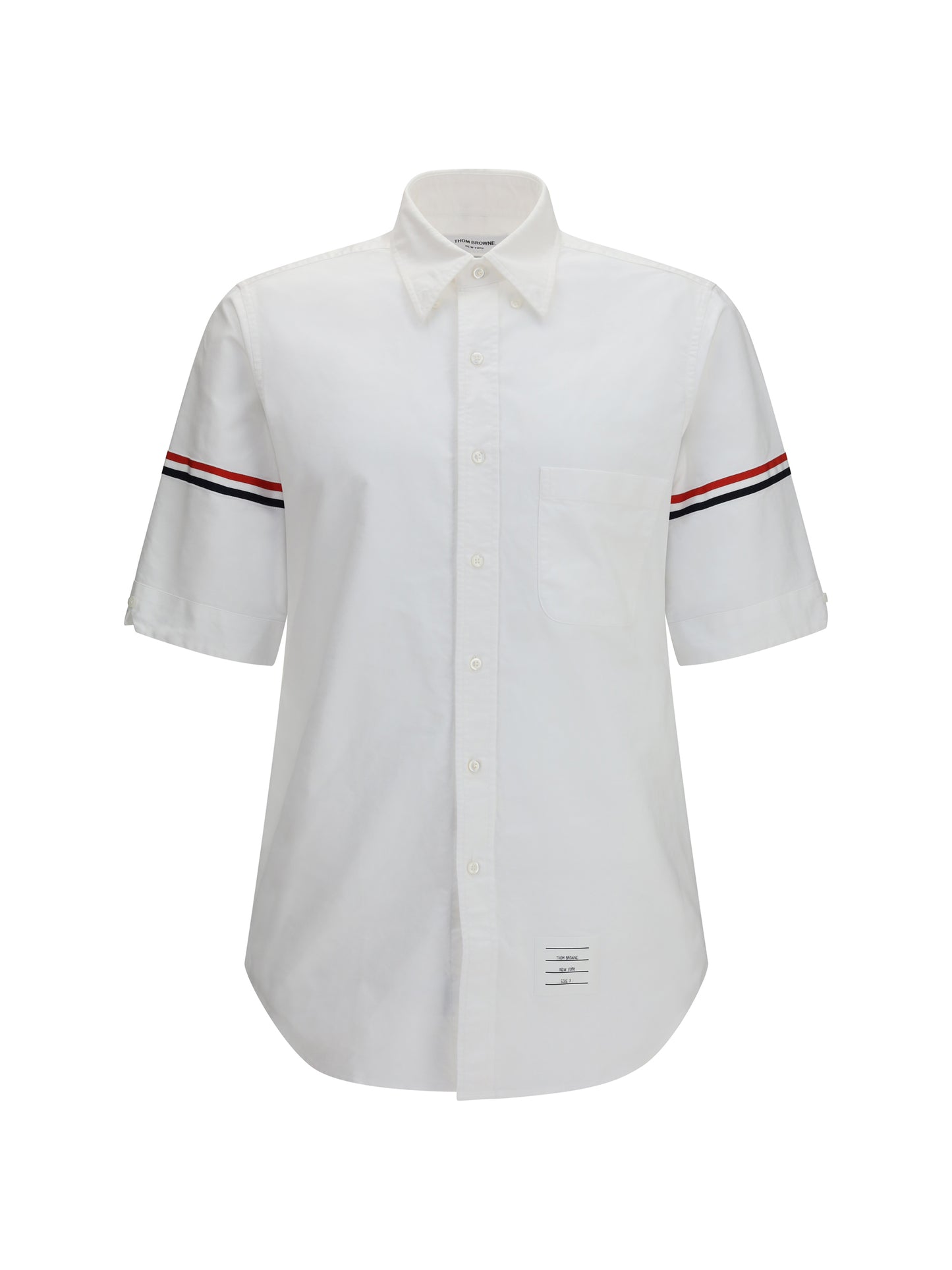 THOM BROWNE Short-sleeve Shirt with contrast stripes