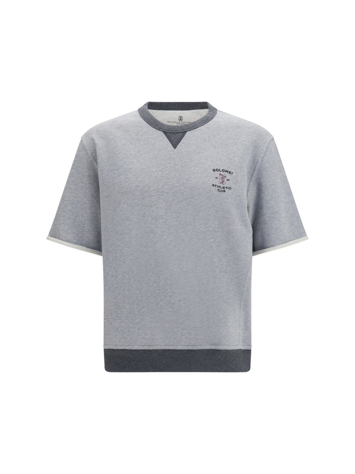 Brunello Cucinelli Melange fabric T-shirt - Grigio+Piombo