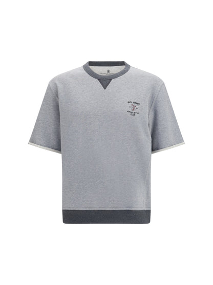 Brunello Cucinelli Melange fabric T-shirt - Grigio+Piombo