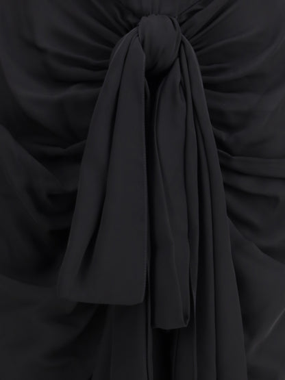 AlaïA Draped Viscose Dress - Noir Alaia