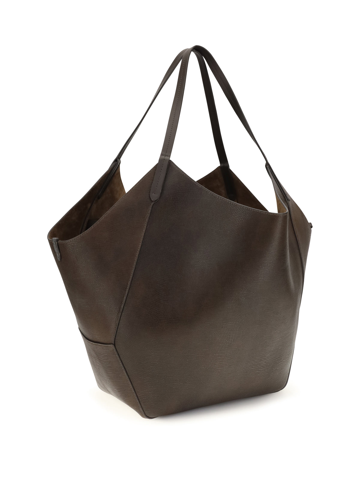 Brunello Cucinelli Leather Shopping Bag with monili detail - Testa Moro
