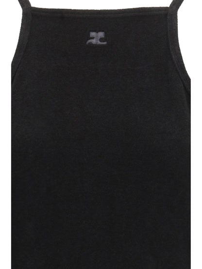 Courrèges Logo mini Dress - Black