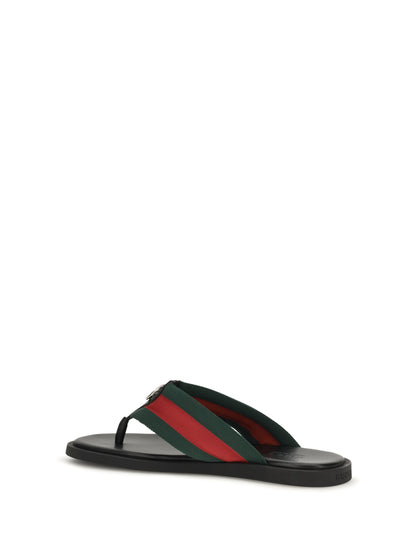 Gucci Maverik GG Interlocking Flip-Flop Sandals - Vrv/Black/Black