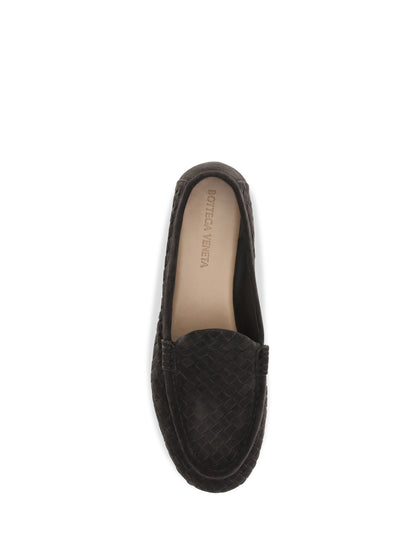 Bottega Veneta Silenzio Intrecciato Loafers - Espresso