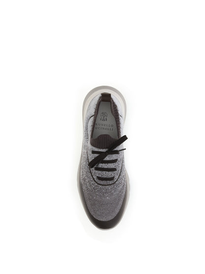 BRUNELLO CUCINELLI Techno cotton knit Sneakers runners