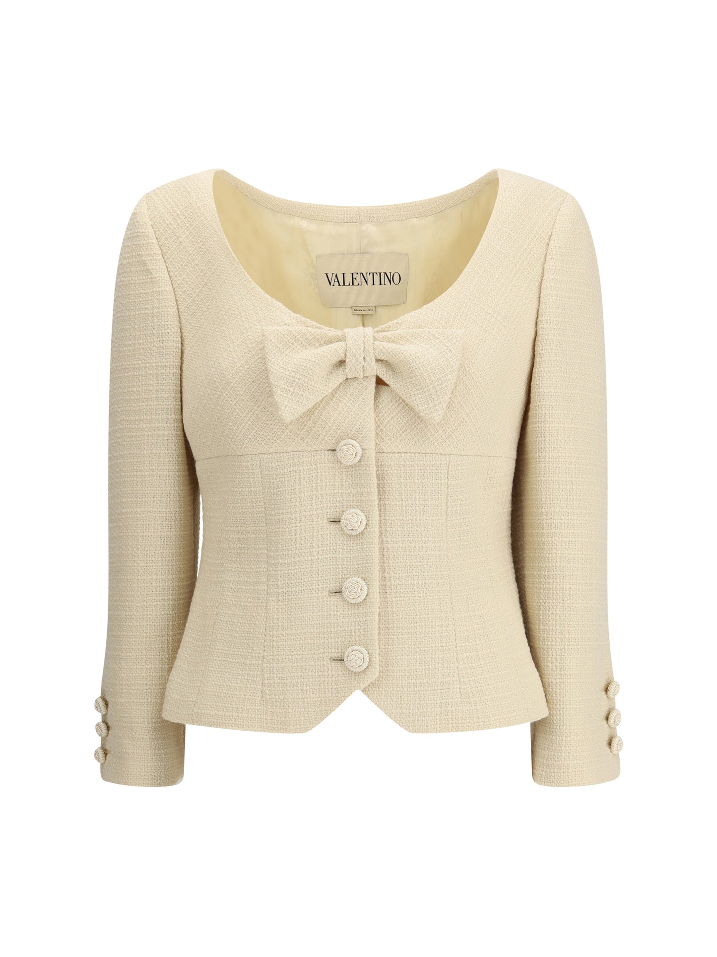 VALENTINO Short Jacket in Plain Wool Tweed