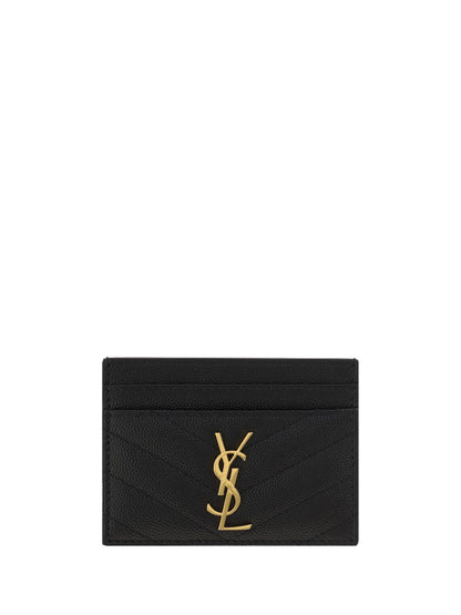 Saint Laurent Matelassé leather Cardholder - Black