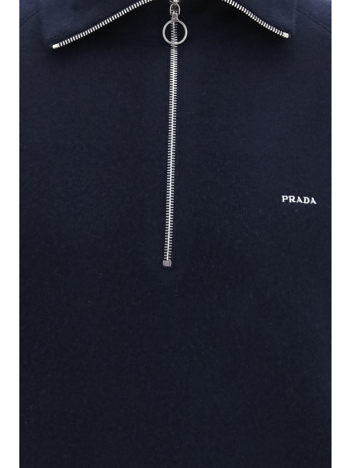 Prada Half-zip wool and cashmere Sweater - Bleu