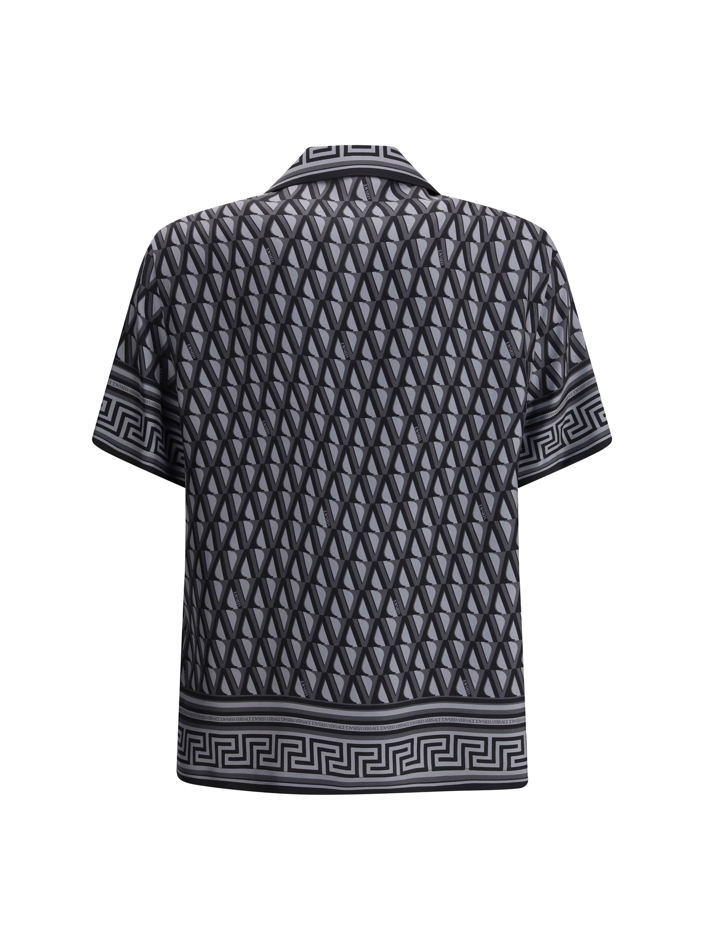 VERSACE Silk Shirt with V Greca print