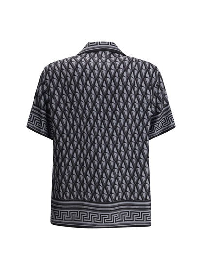 VERSACE Silk Shirt with V Greca print