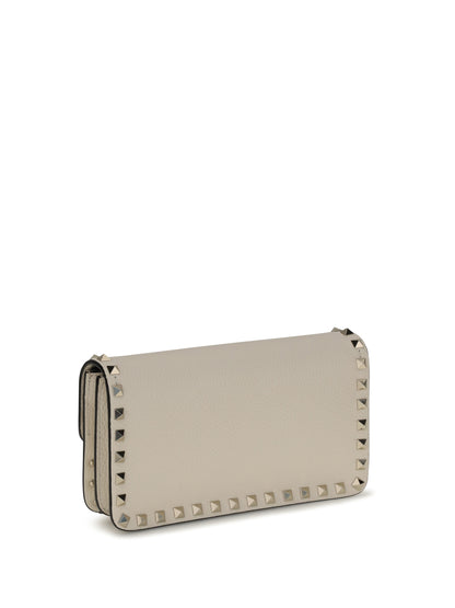 Valentino Garavani Rockstud Chain Wallet - Light Ivory