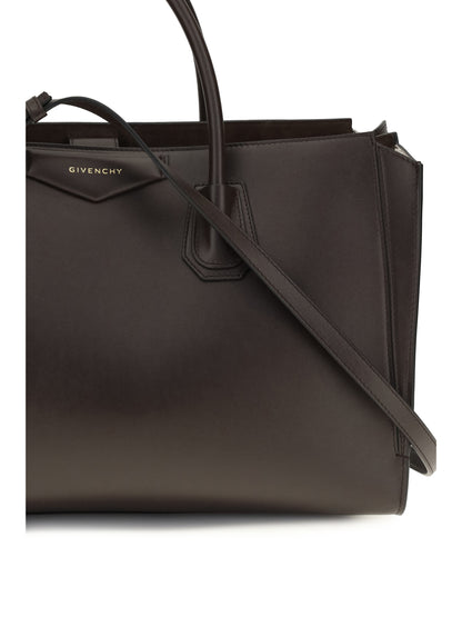 Givenchy Medium Antigona Catchall glossy grained leather Handbag - Chocolate