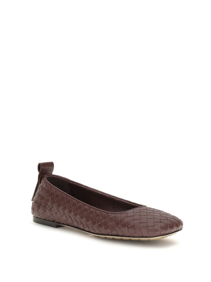 Bottega Veneta Charlotte Ballerinas - Deep Mahogany