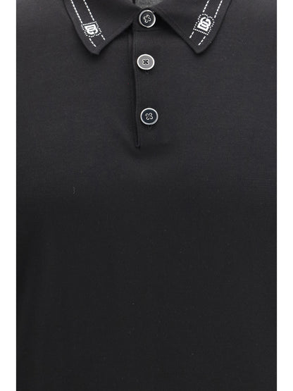 DOLCE & GABBANA Silk Polo with collar and short sleeves