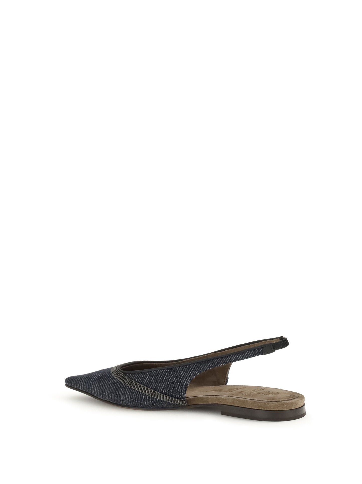 BRUNELLO CUCINELLI Denim slingback Ballerinas