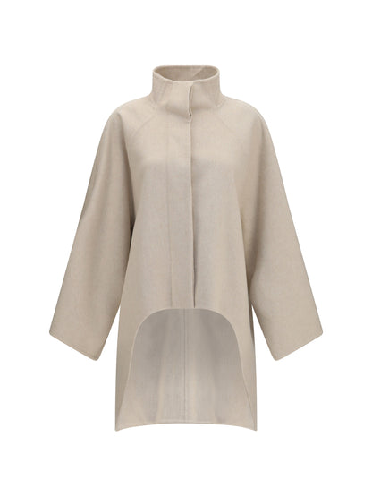 AlaïA Asymmetric double face cashmere Coat - Beige