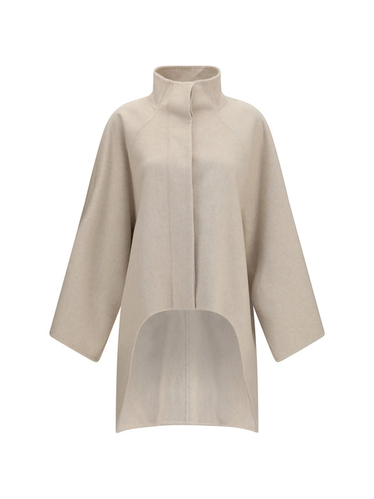AlaïA Asymmetric double face cashmere Coat - Beige
