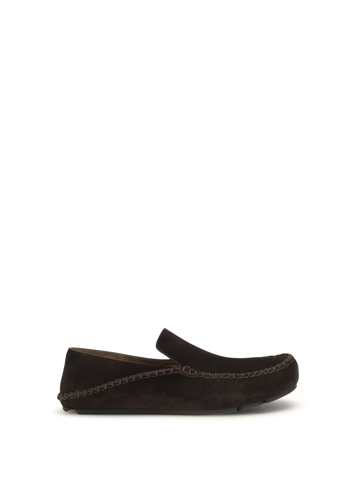 Loewe Rambla Loafers in suede calfskin - Dark Brown