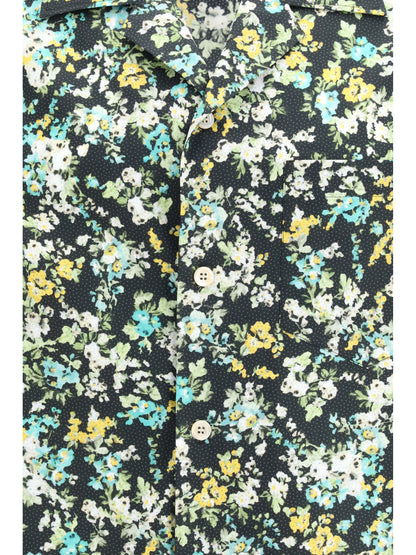Valentino Shirt with an all-over Papier Floral - Black/Multicolor